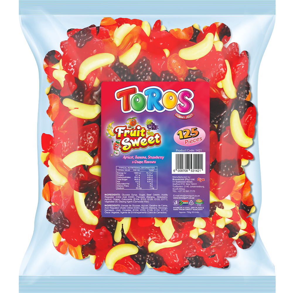 Toros Gummy Jelly Bitty Worm Fruit Gum Assorted